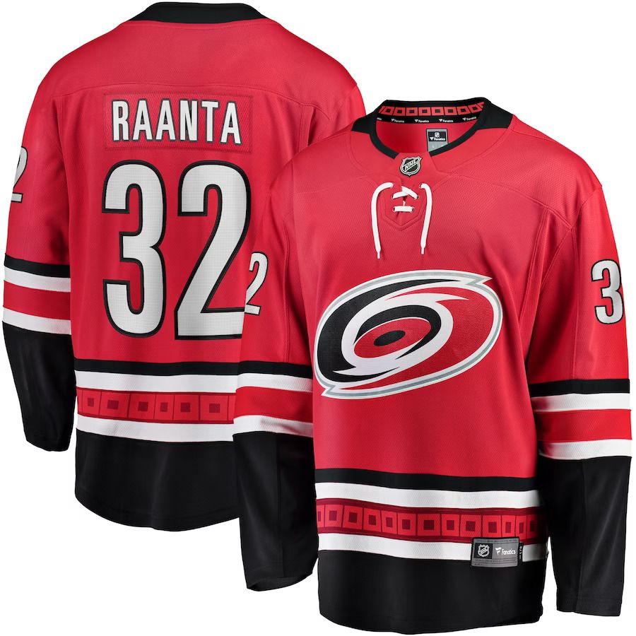 Men Carolina Hurricanes #32 Antti Raanta Fanatics Branded Red Home Breakaway Player NHL Jersey